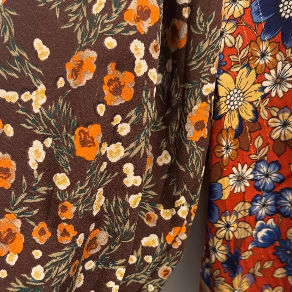 Umgee Boho Patchwork Long Sleeve Blouse Gypsy - Picture 3 of 11